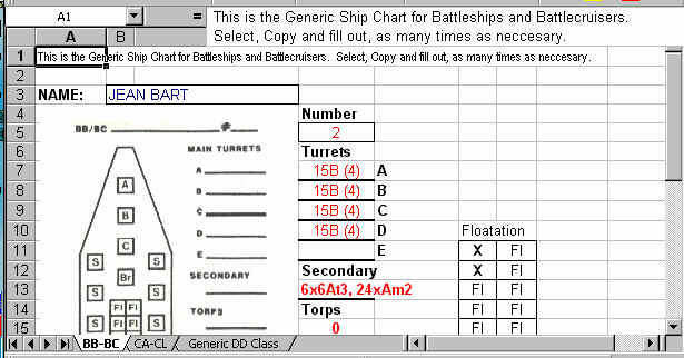 Ship Charts using Microsoft Excel 