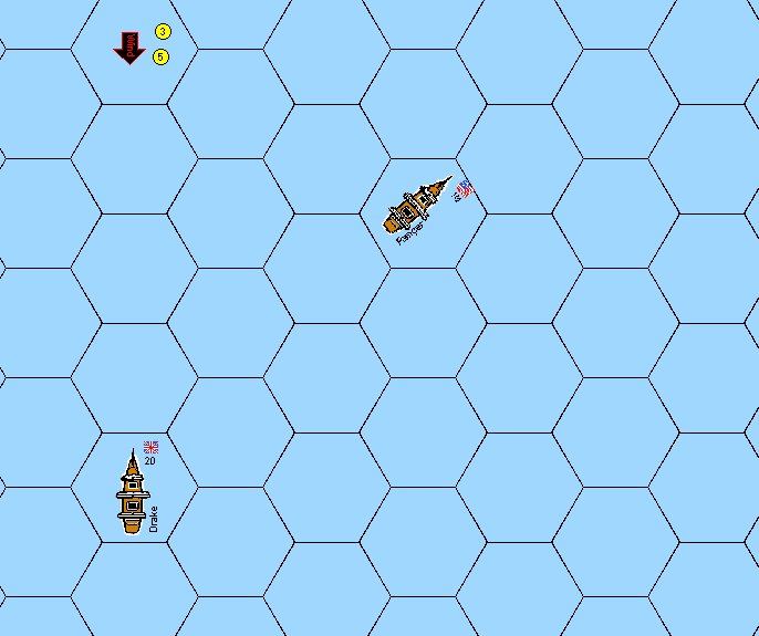 Ranger vs. Drake from Wooden Ships and Iron Men Scenario 2