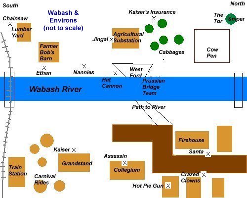 Map of Wabash Indiana and Environs